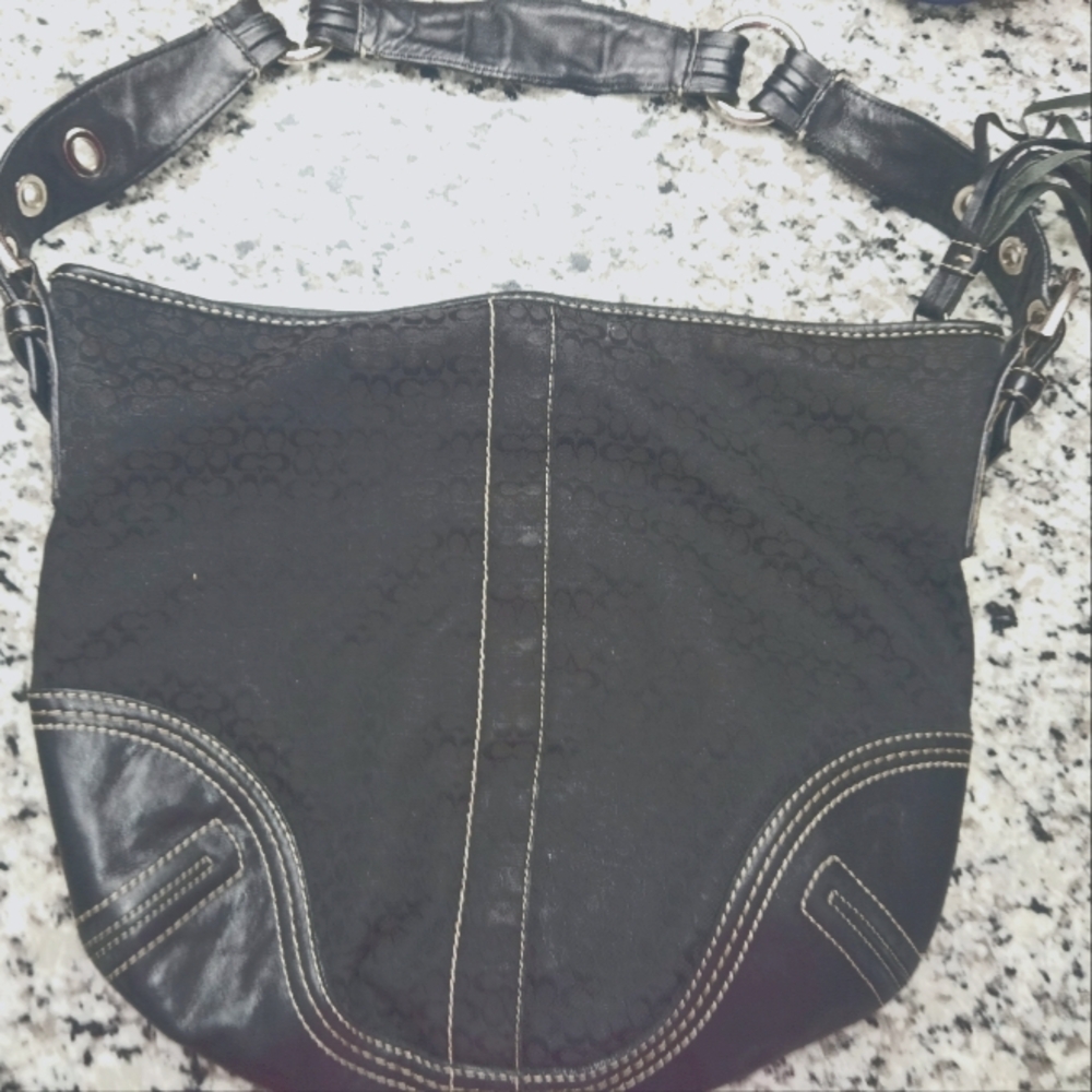 Black COACH shoulder purse
